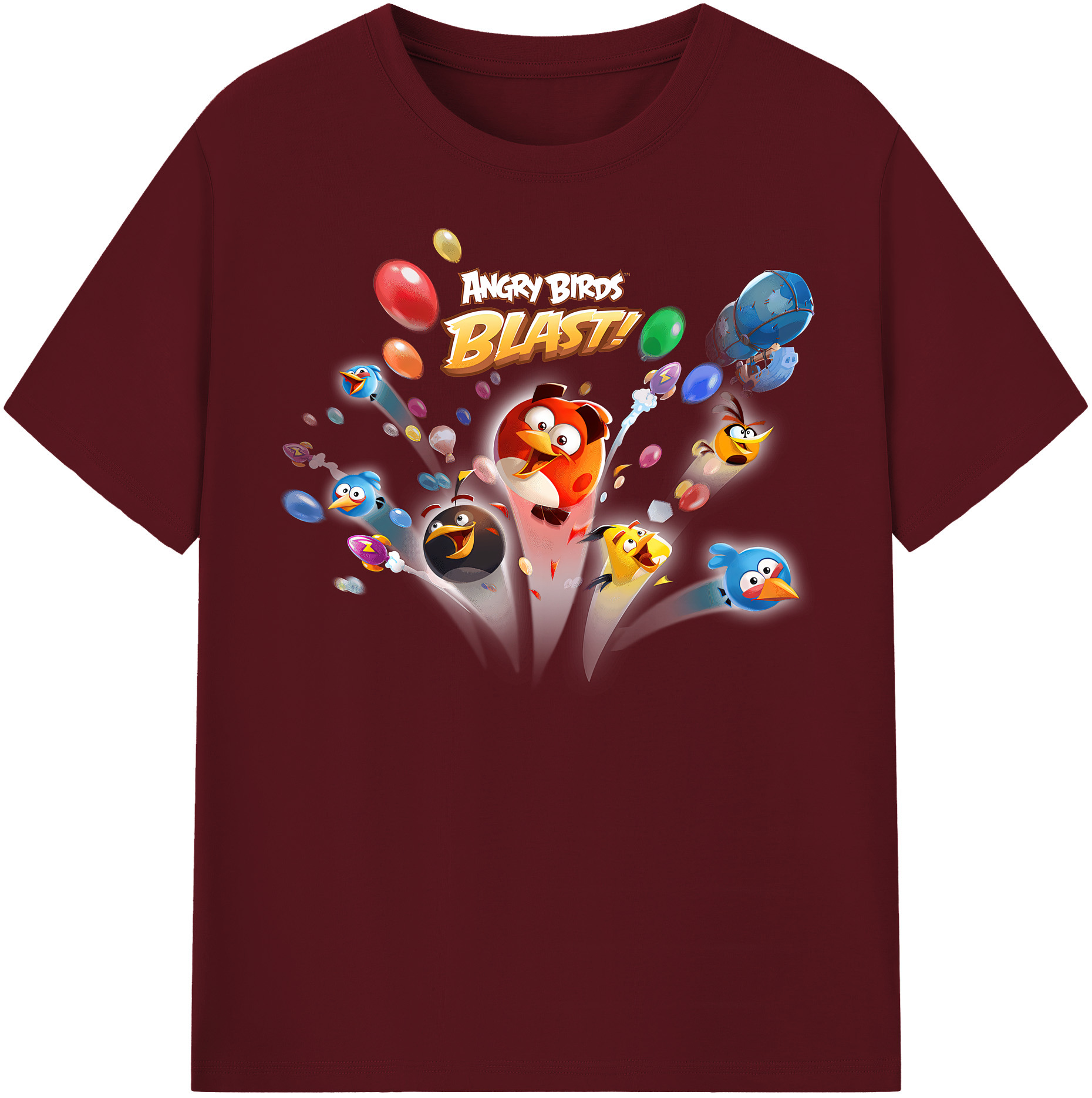 （画像用） Angry Birds アングリーバード 綿100％半袖Tシャツ（フロントプリント）